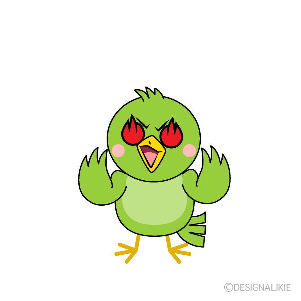 かわいい燃える小鳥イラスト