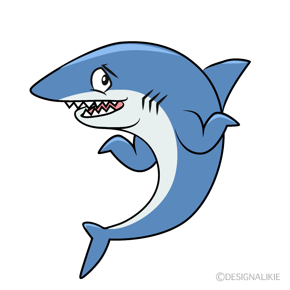 かわいい困るサメのイラスト素材 Illustcute