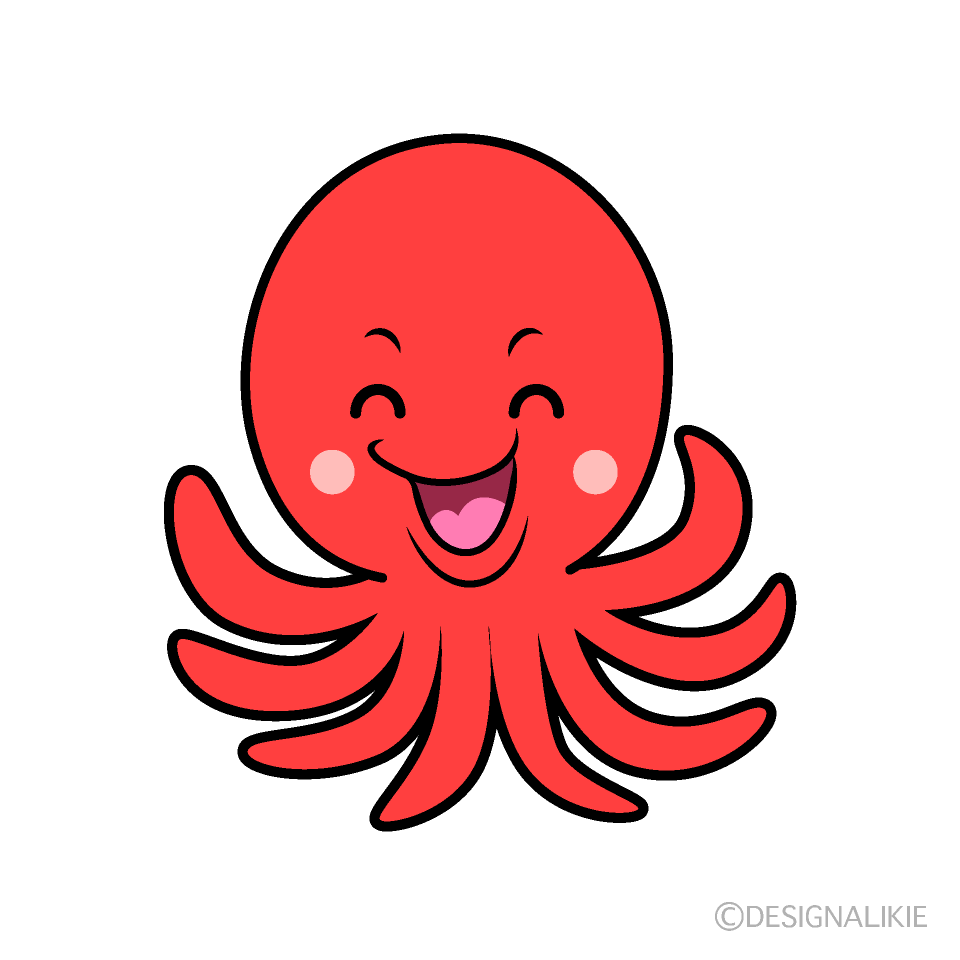 かわいい笑顔のタコイラスト