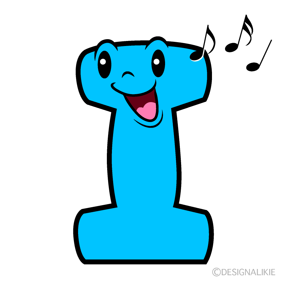 かわいい歌うIイラスト