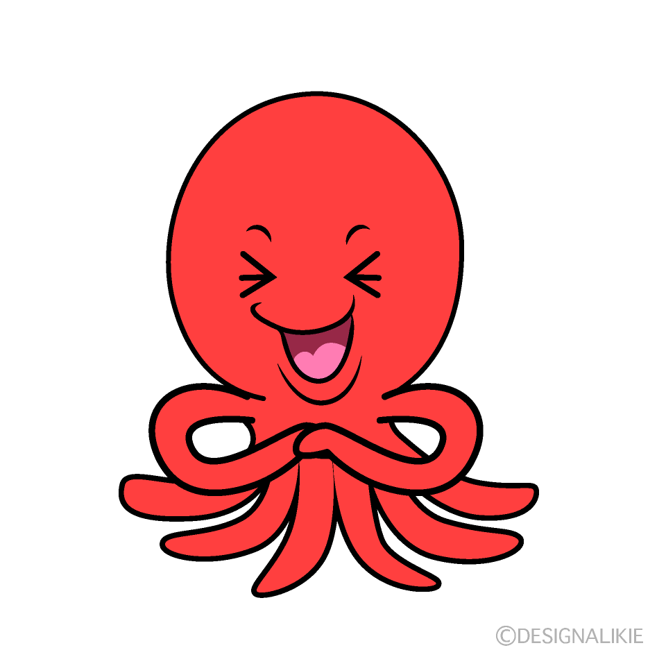 かわいい笑うタコイラスト