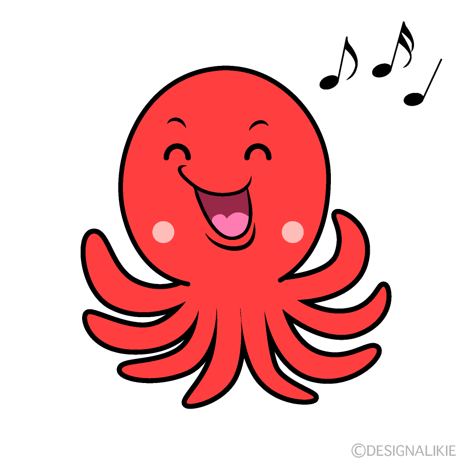かわいい歌うタコイラスト