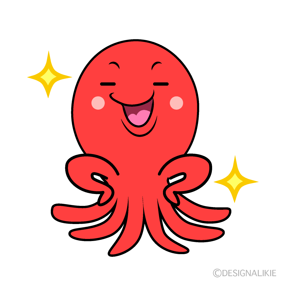 かわいい自信満々なタコイラスト