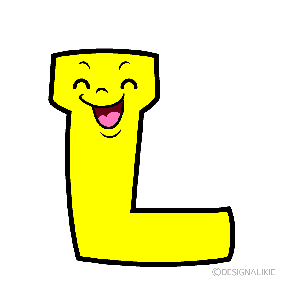 かわいい笑顔のLイラスト