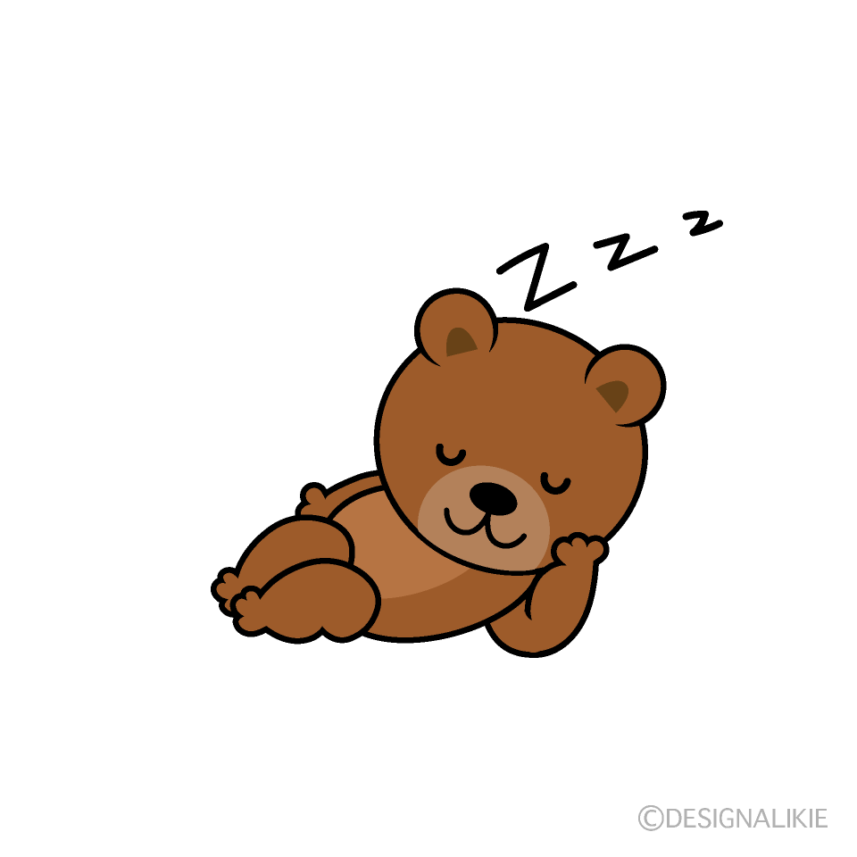 かわいい寝るクマイラスト