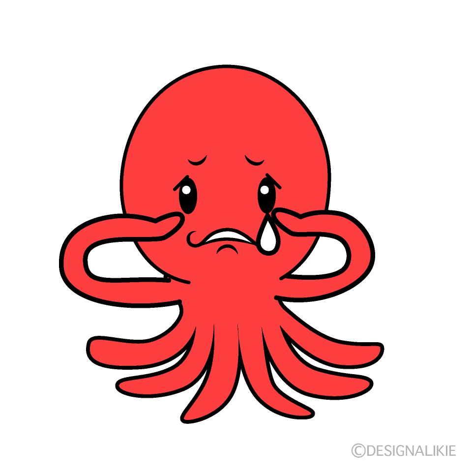 かわいい悲しいタコイラスト