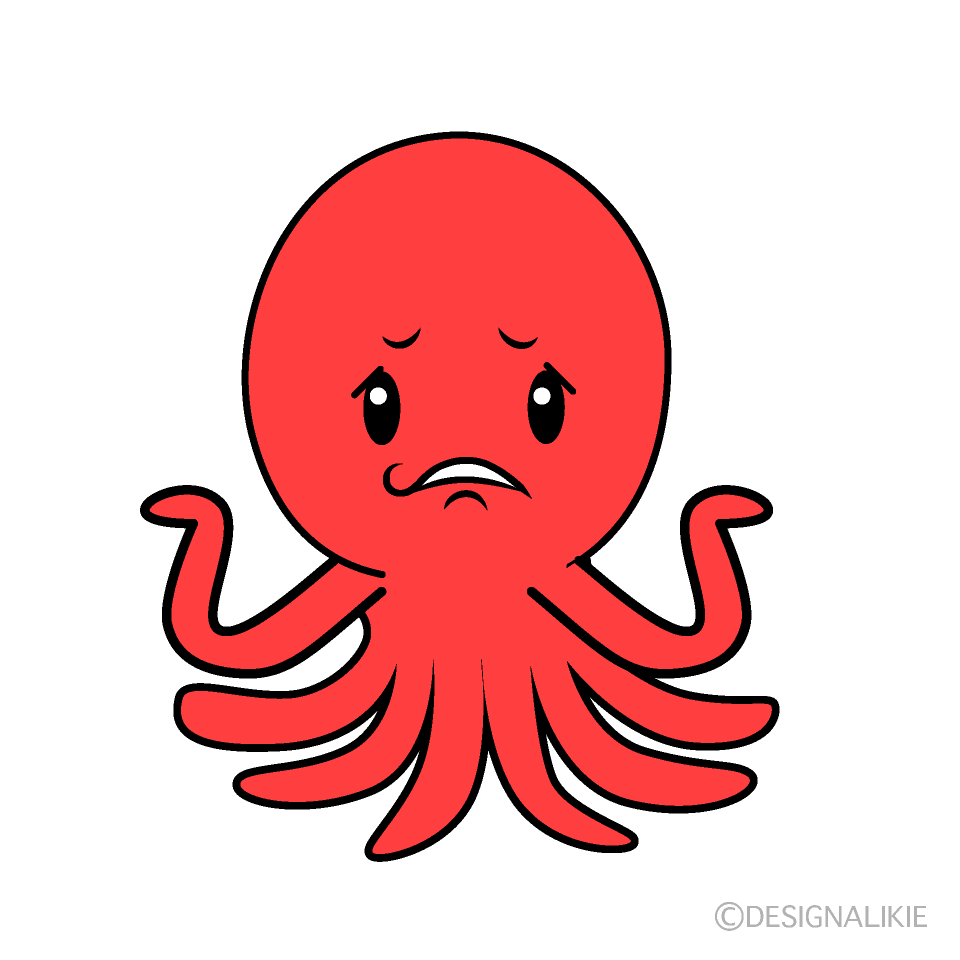 かわいい困るタコイラスト