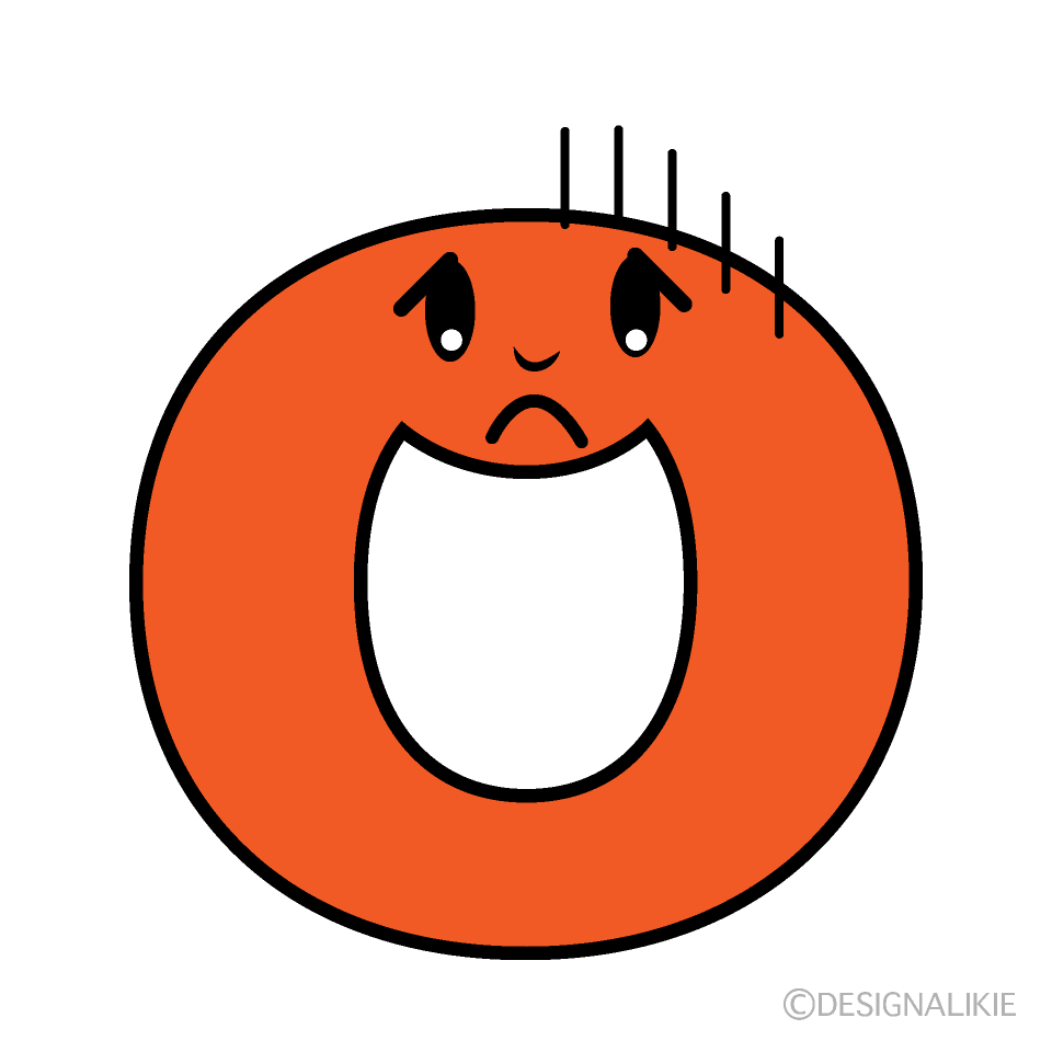 かわいい落ち込むOイラスト