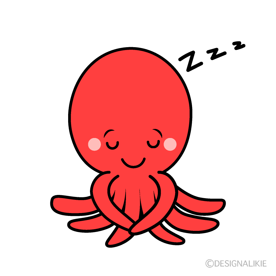 Cute Sleeping Octopus Clipart