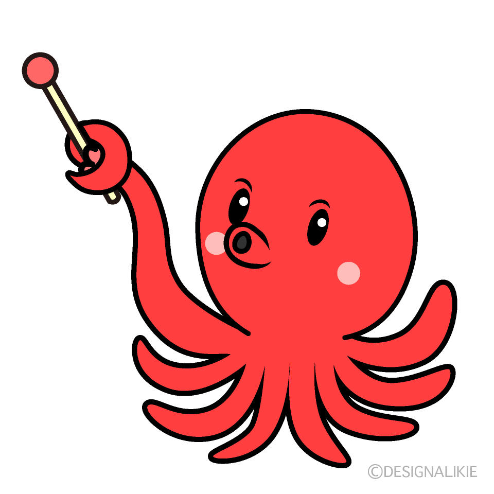 かわいい説明するタコイラスト