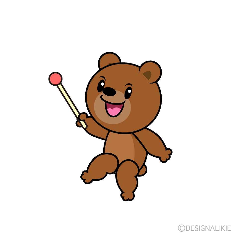 かわいい説明するクマイラスト