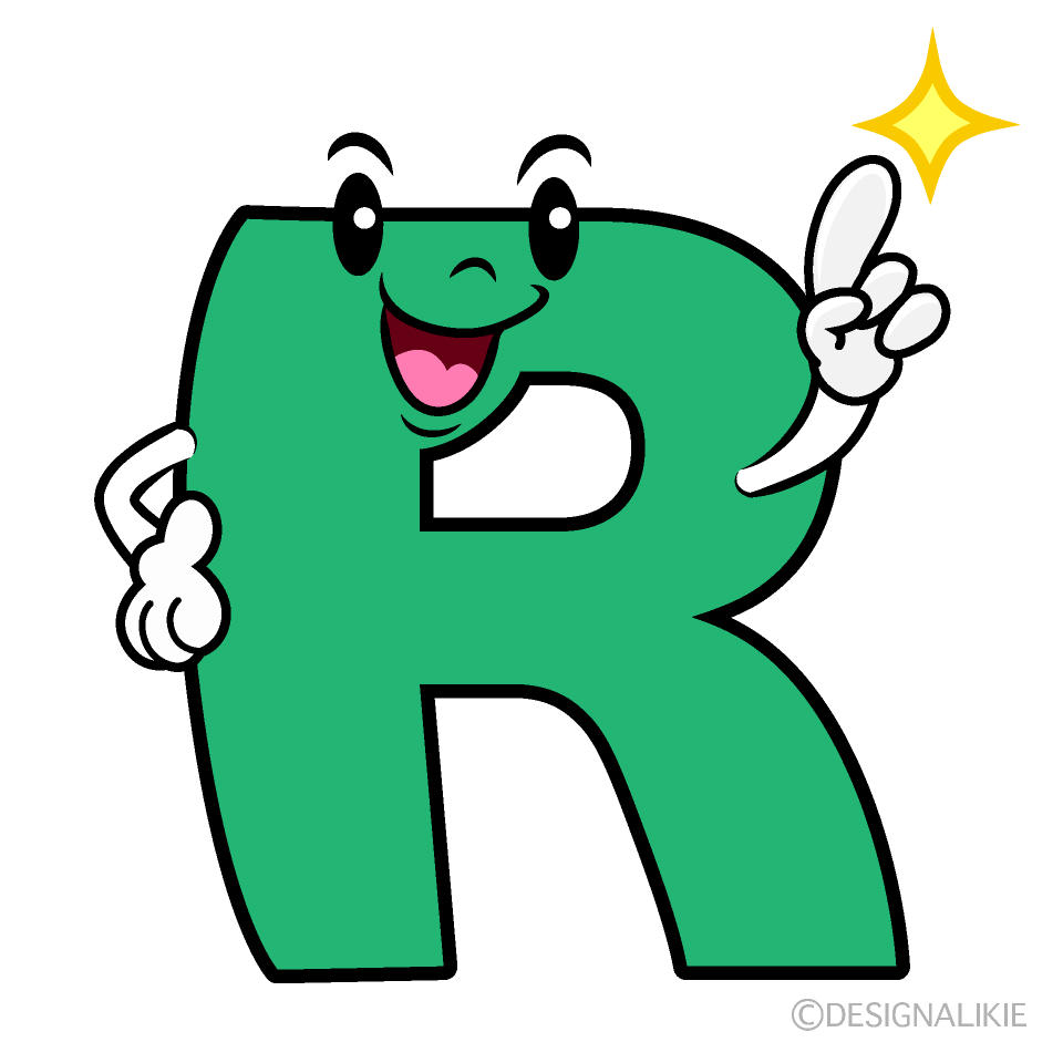 かわいい指差すRイラスト
