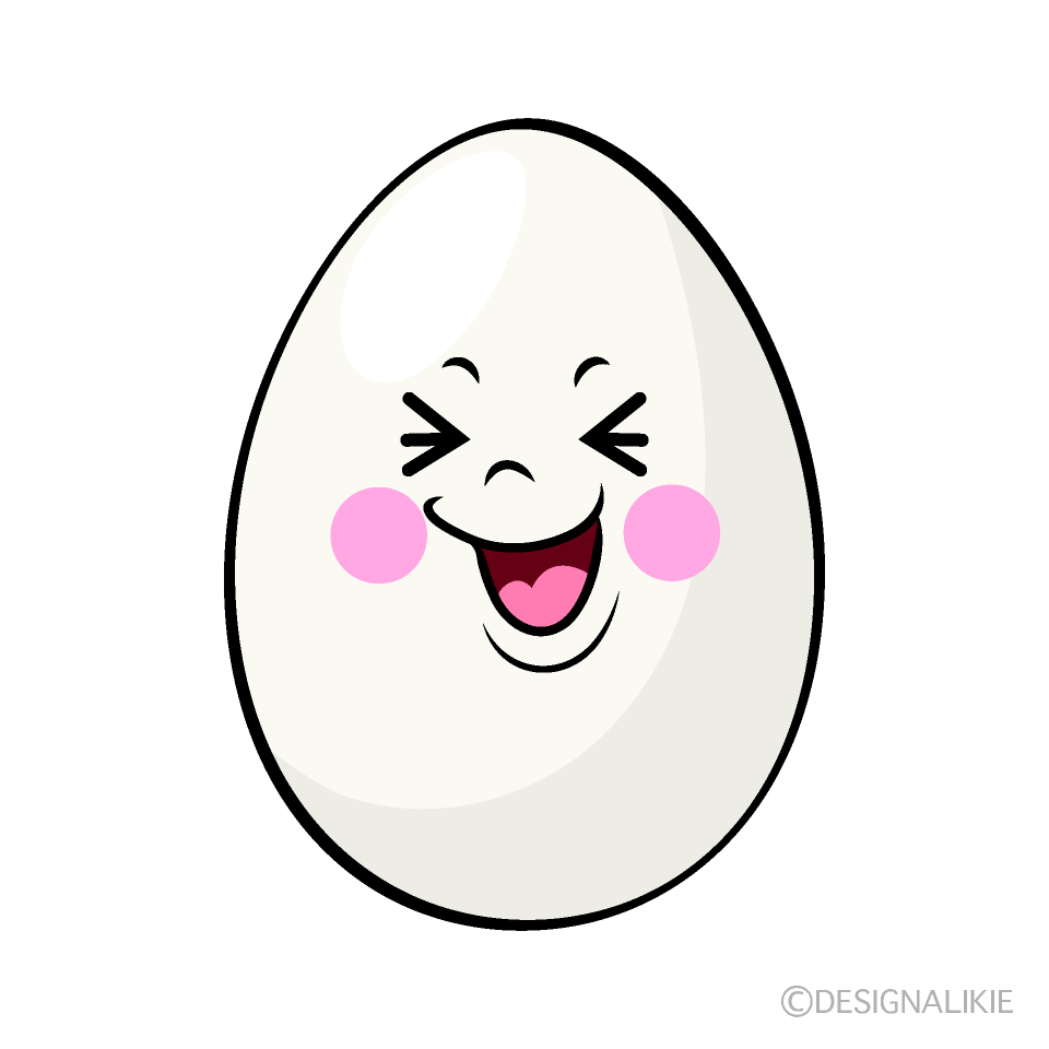 かわいい笑う卵イラスト