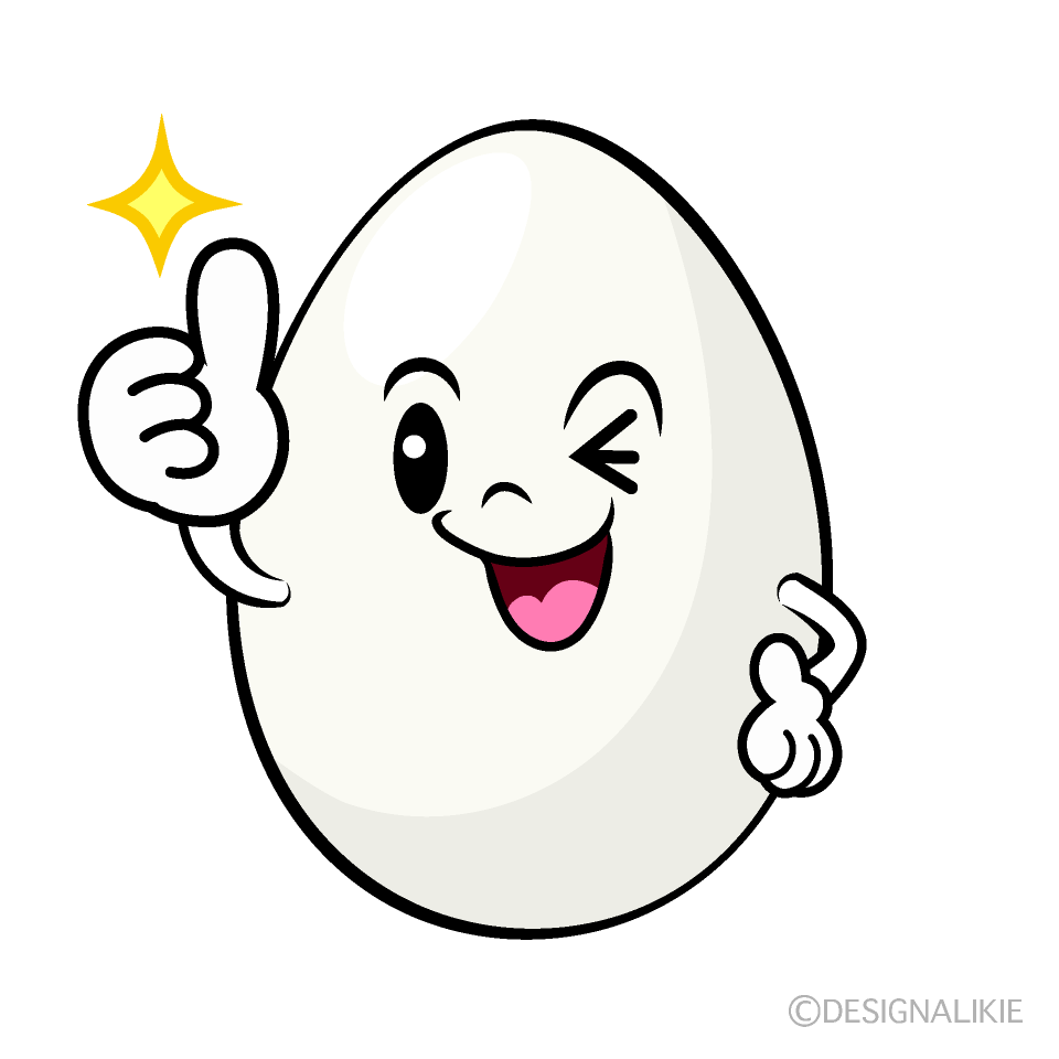 かわいいいいねする卵イラスト