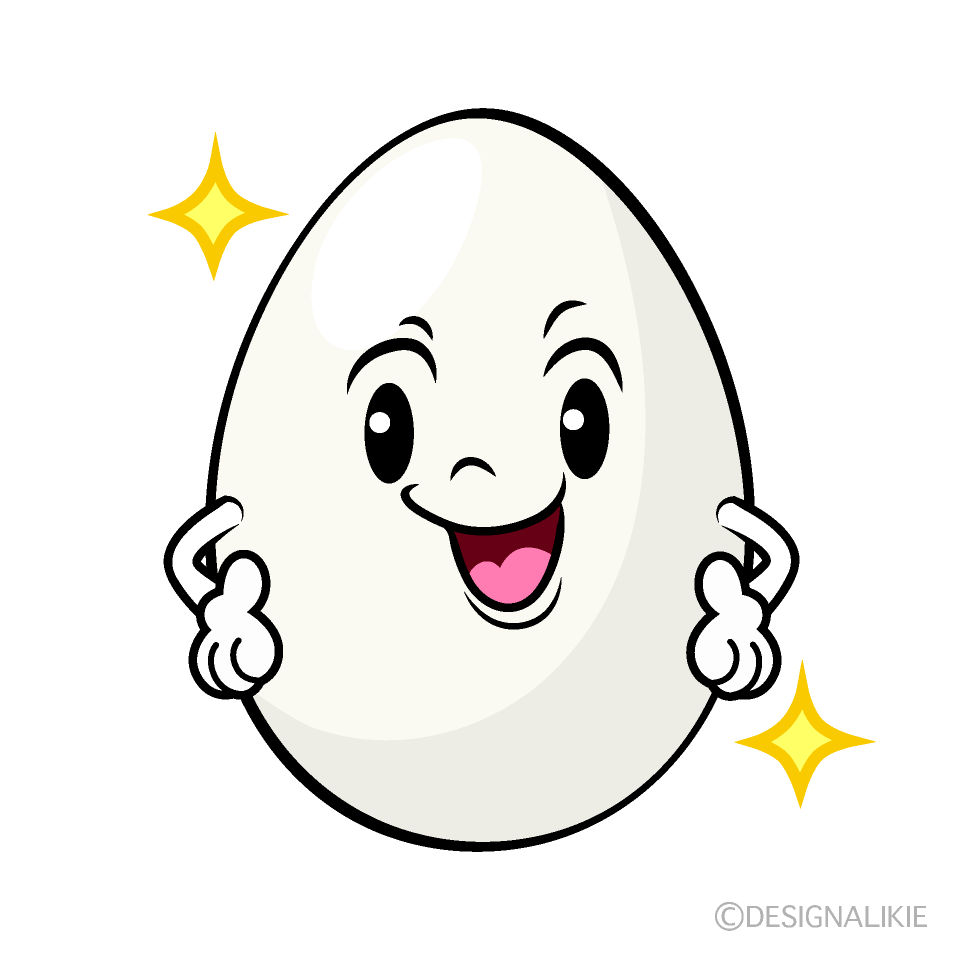 かわいい自信満々な卵イラスト