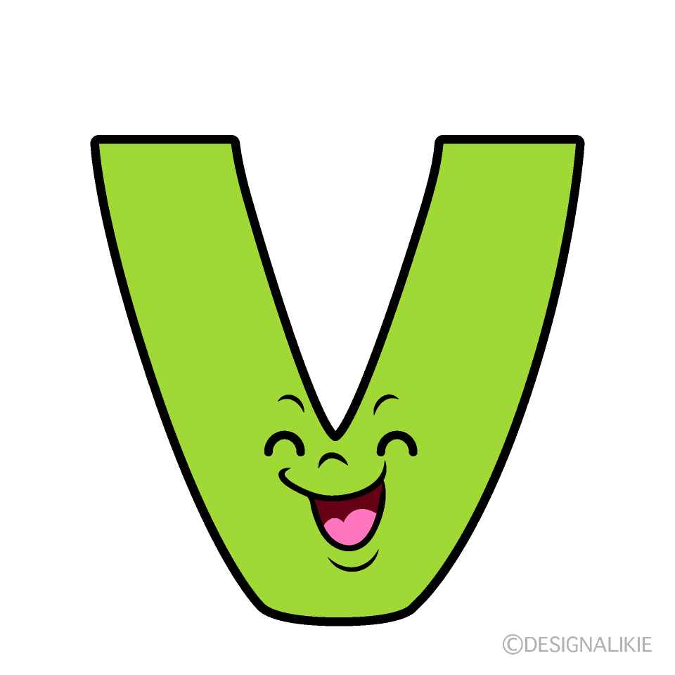 Cute Smiling V Clipart