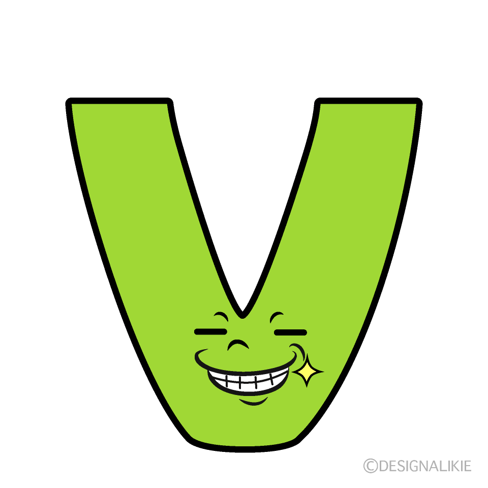 かわいいニヤリのVイラスト