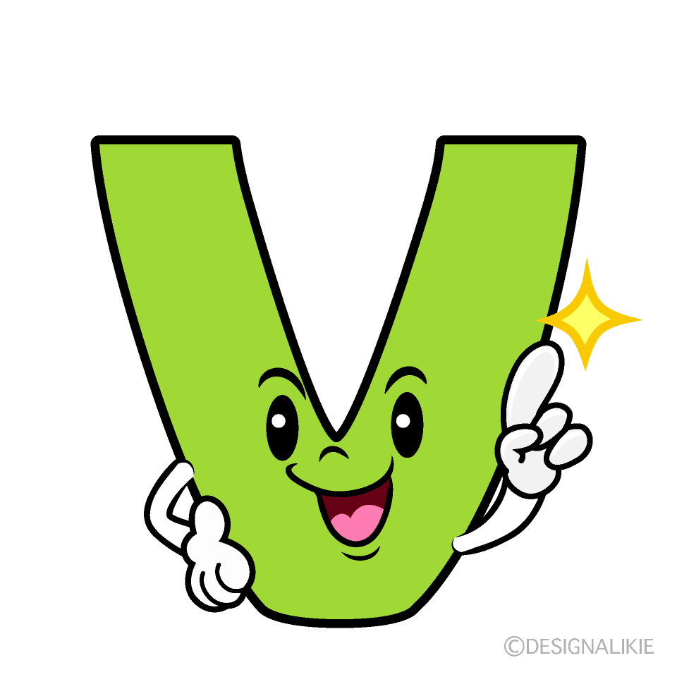 かわいい指差すVイラスト