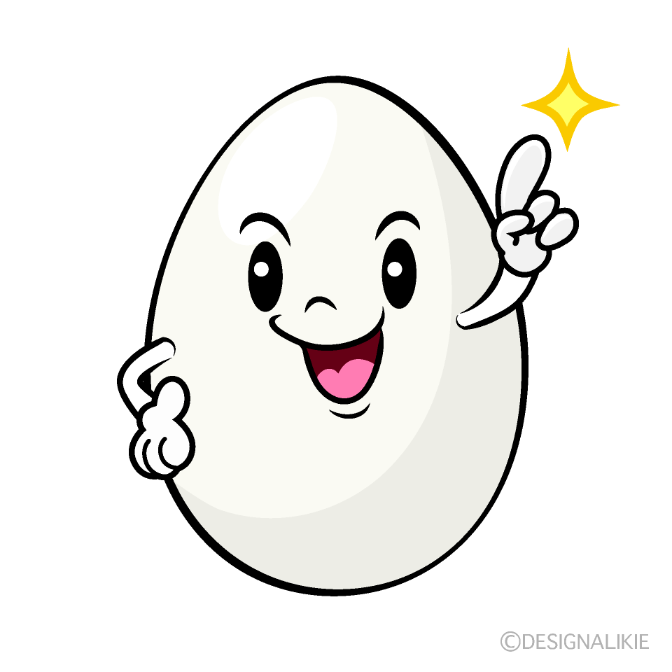 かわいい指差しする卵イラスト