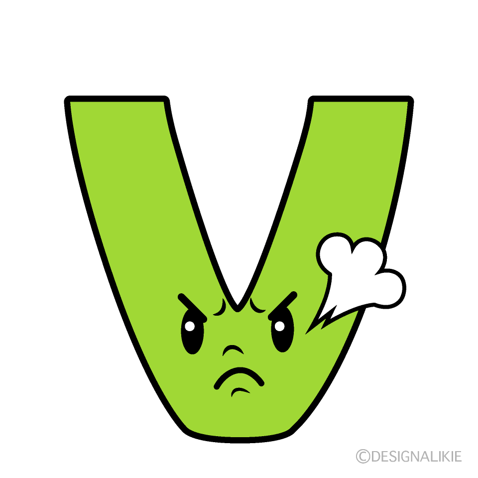 かわいい怒るVイラスト