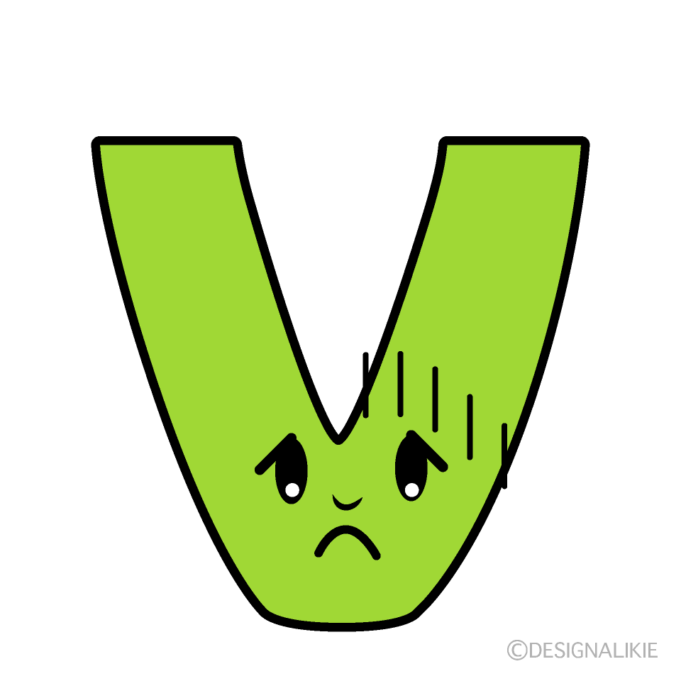 かわいい落ち込むVイラスト