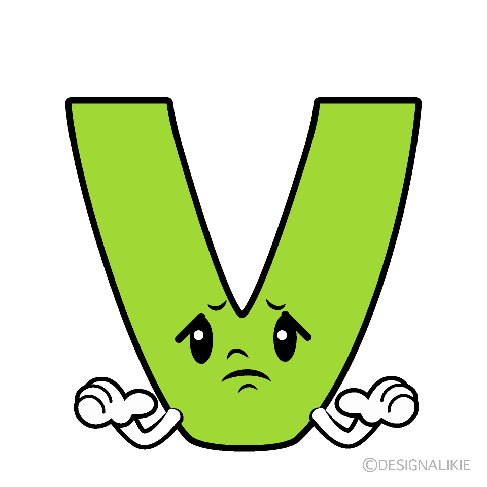 かわいい困るVイラスト