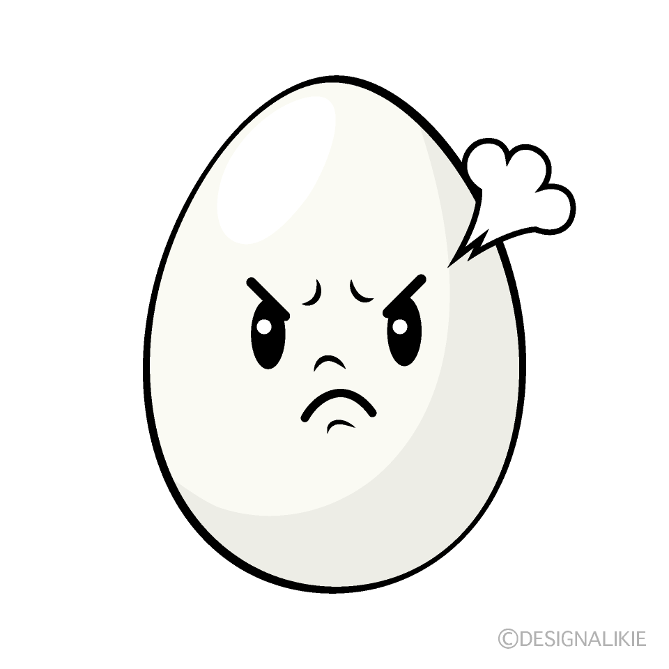 かわいい怒る卵イラスト