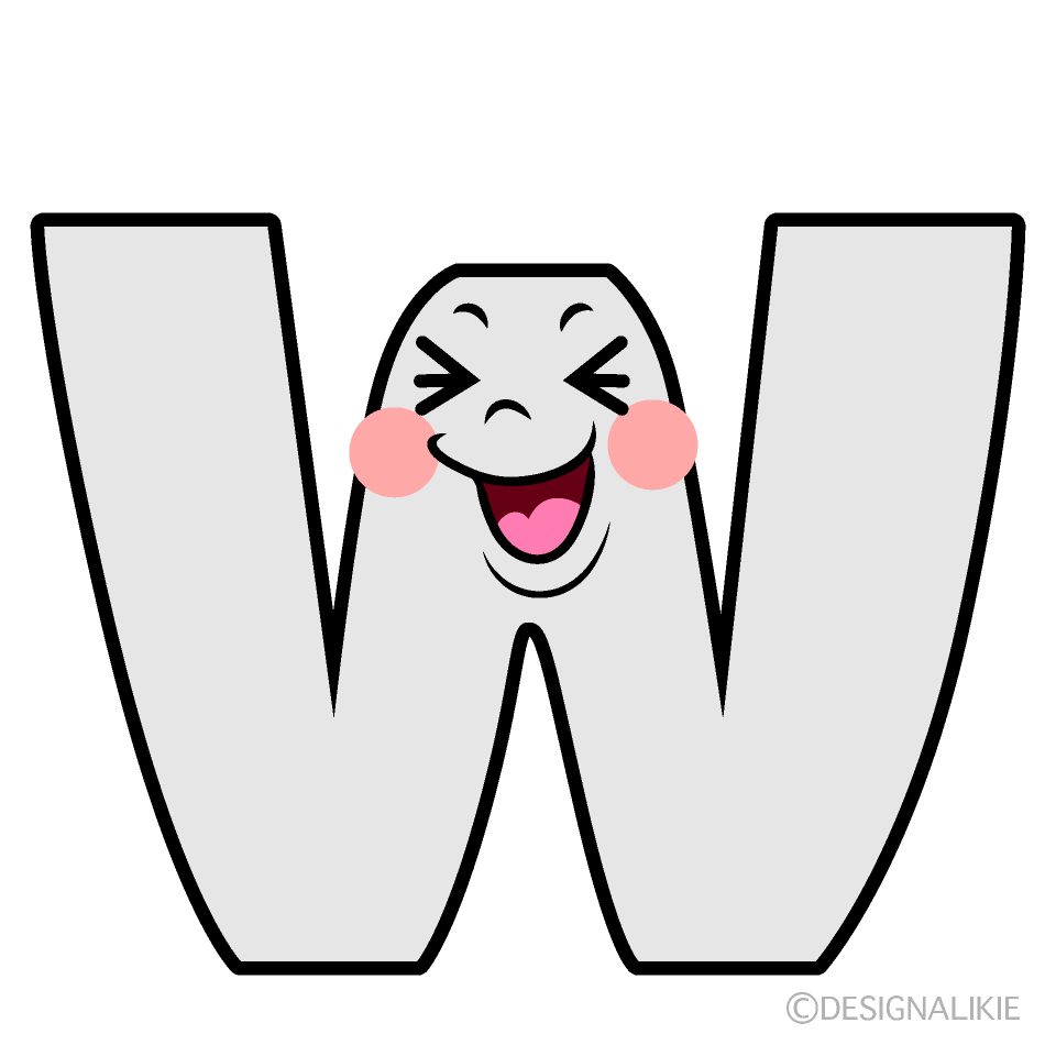 かわいい笑うWイラスト