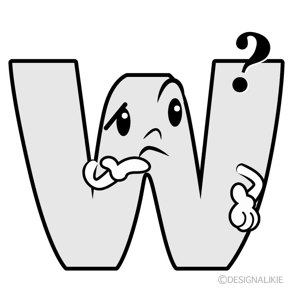 Cute Thinking W Clipart