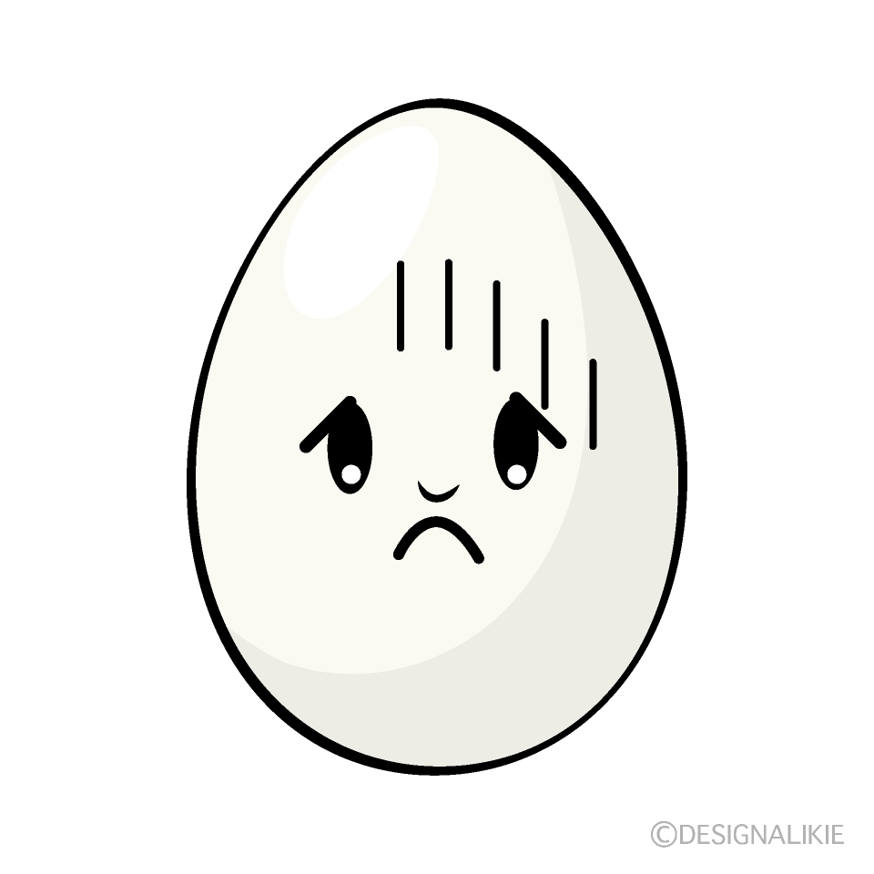 かわいい落ち込む卵イラスト