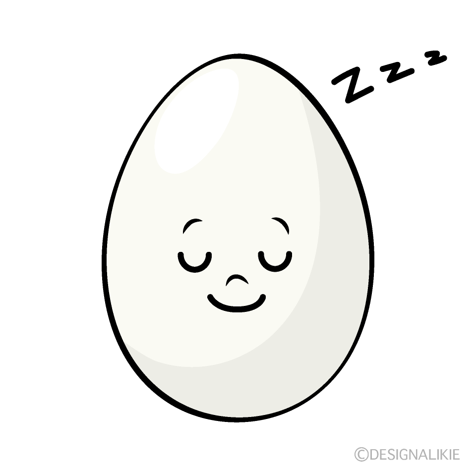 かわいい寝る卵イラスト