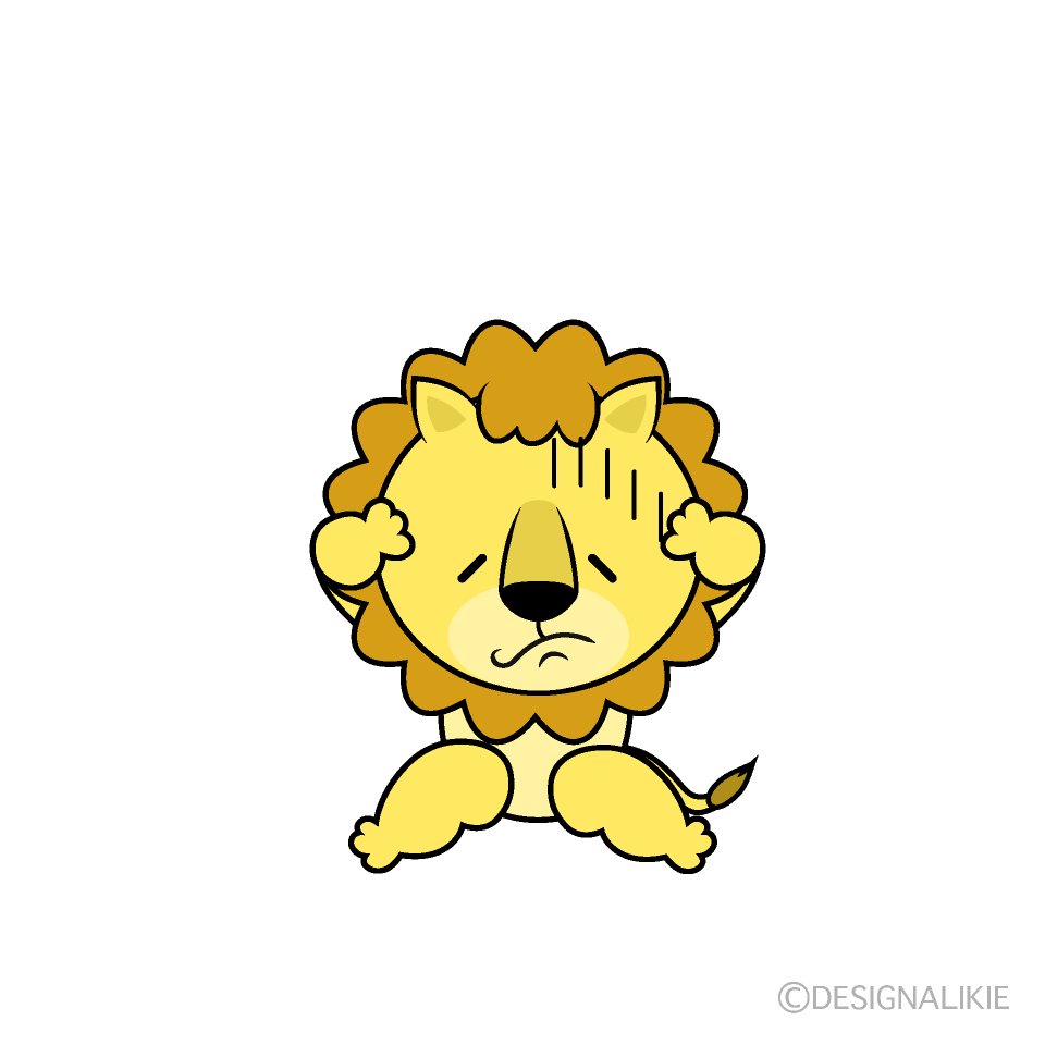 かわいい落ち込むライオンイラスト