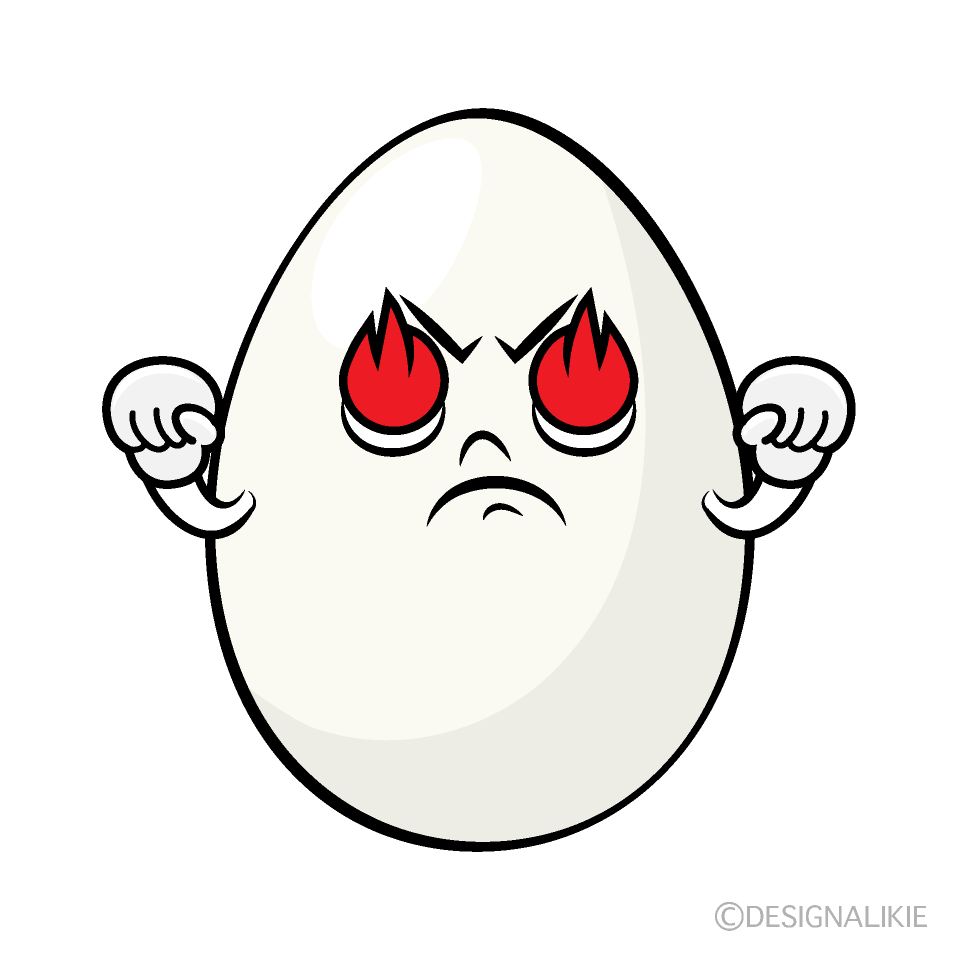 かわいい燃える卵イラスト