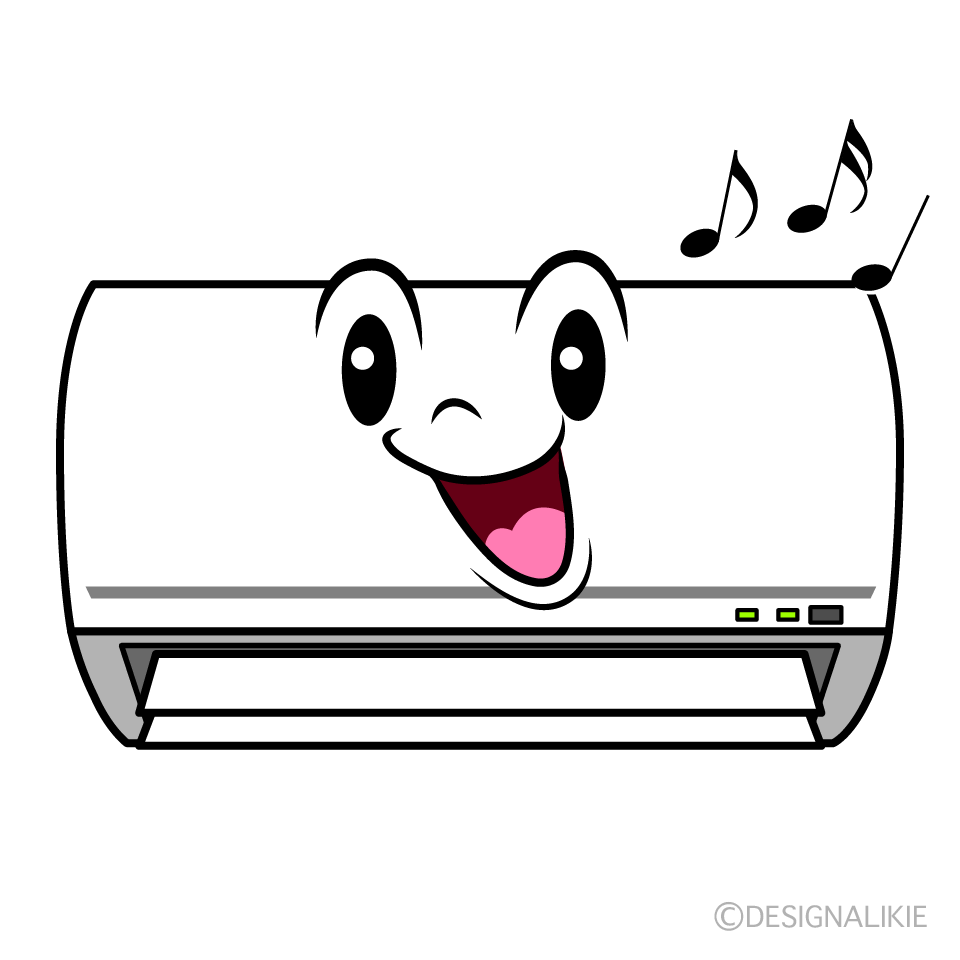 かわいい歌うエアコンイラスト