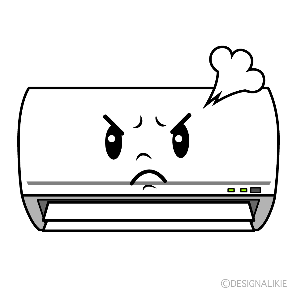 かわいい怒るエアコンイラスト