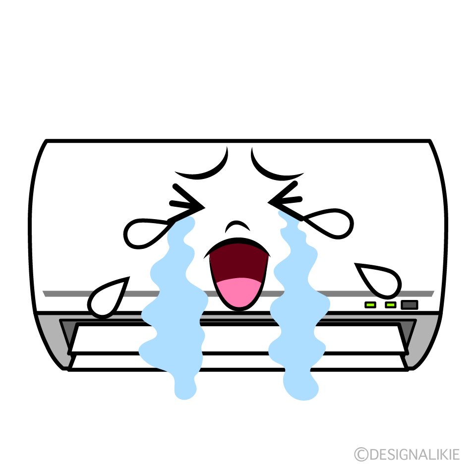 かわいい泣くエアコンイラスト