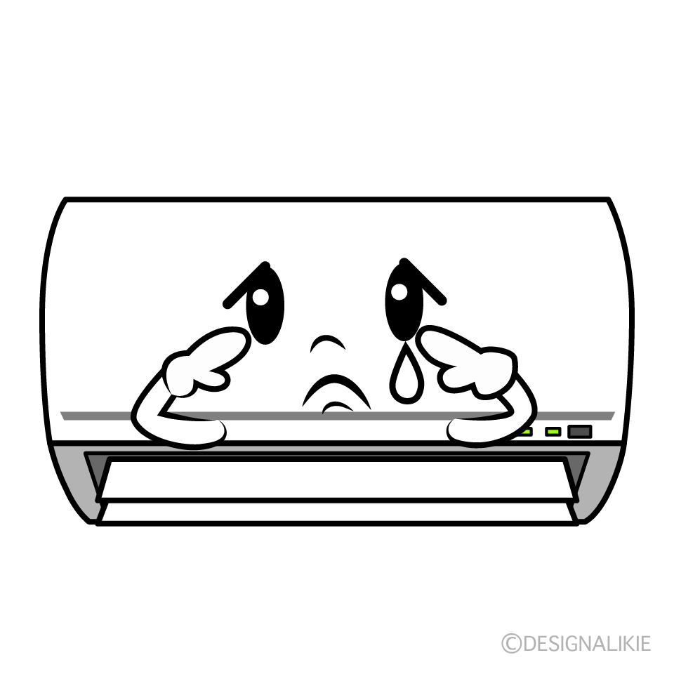 かわいい悲しいエアコンイラスト