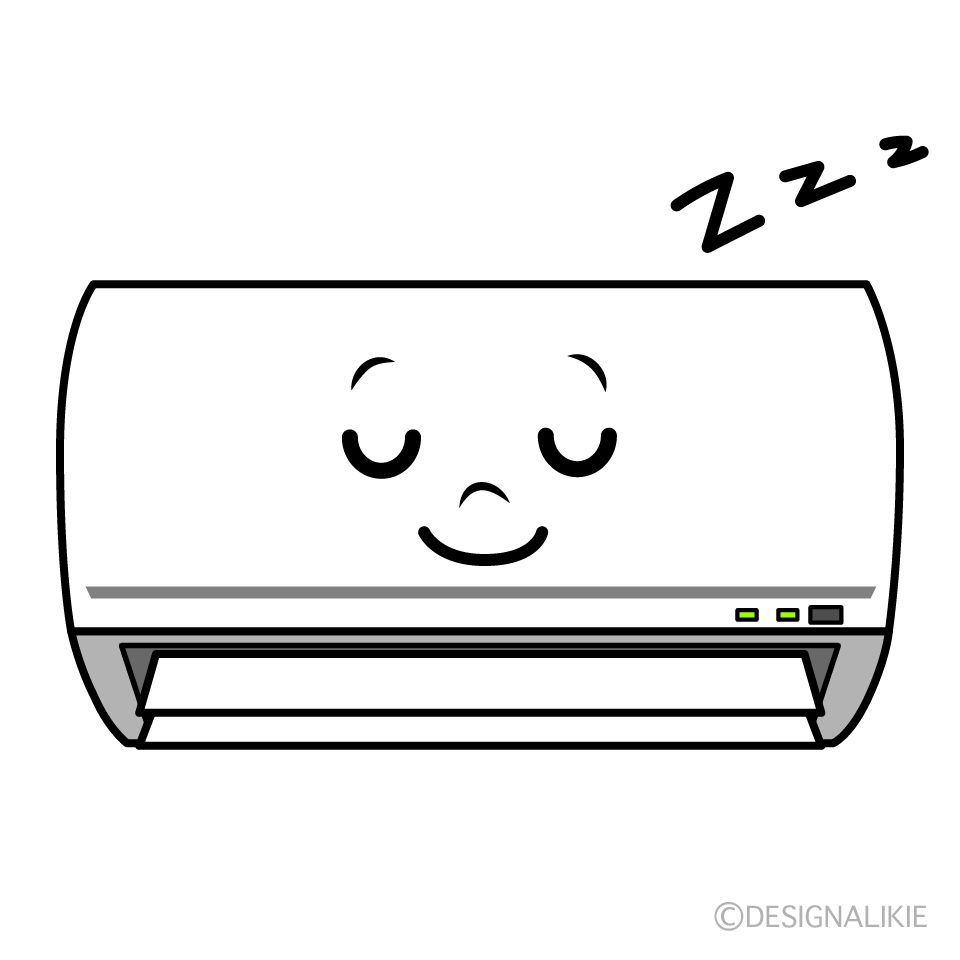 かわいい寝るエアコンイラスト