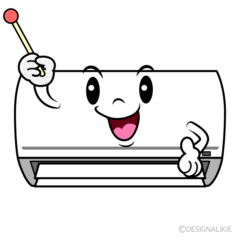 かわいい説明するエアコンイラスト