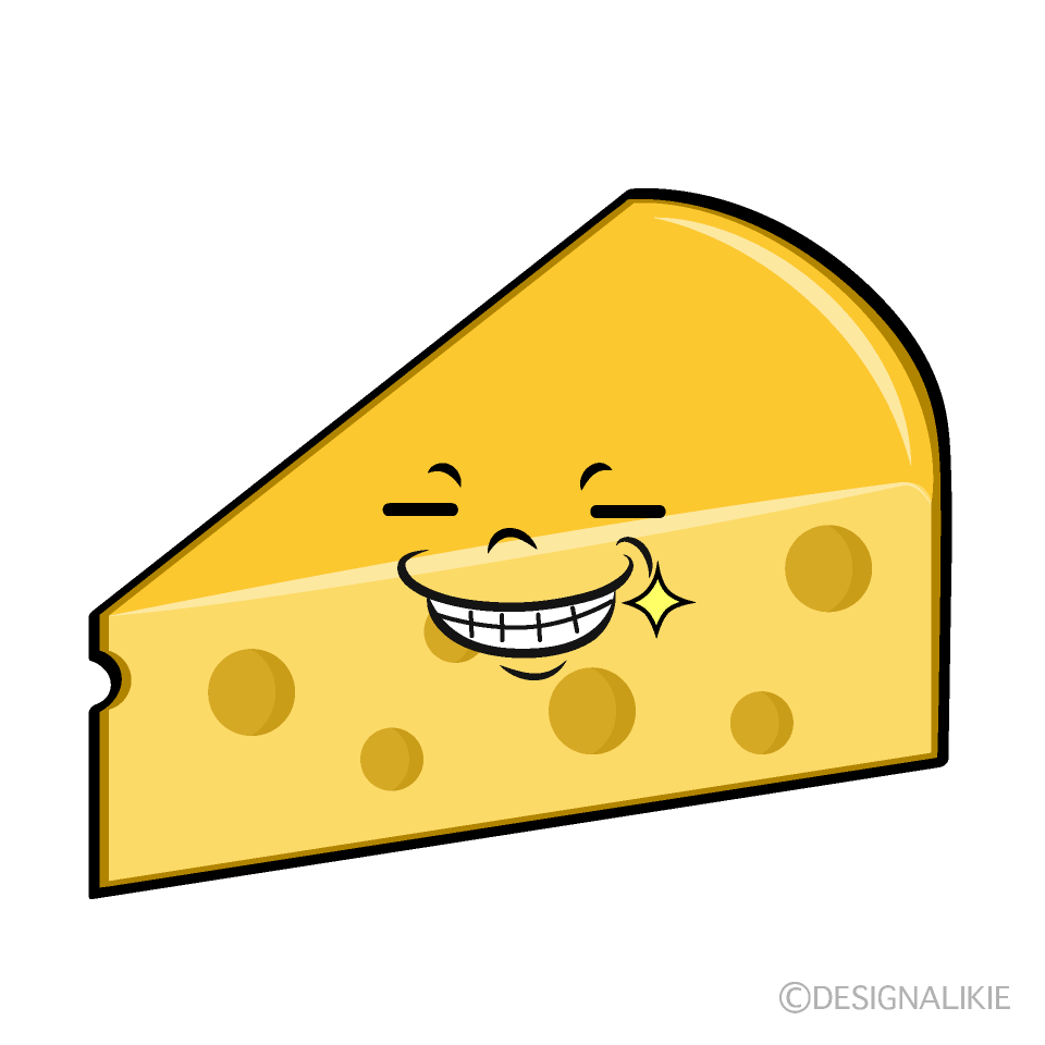 かわいいニヤリとするチーズイラスト