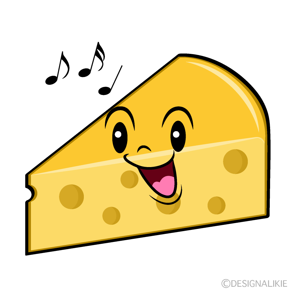 かわいい歌うチーズイラスト