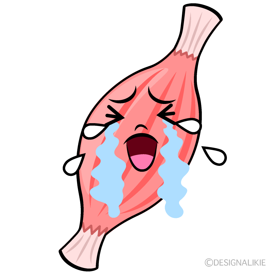 かわいい泣く筋肉イラスト