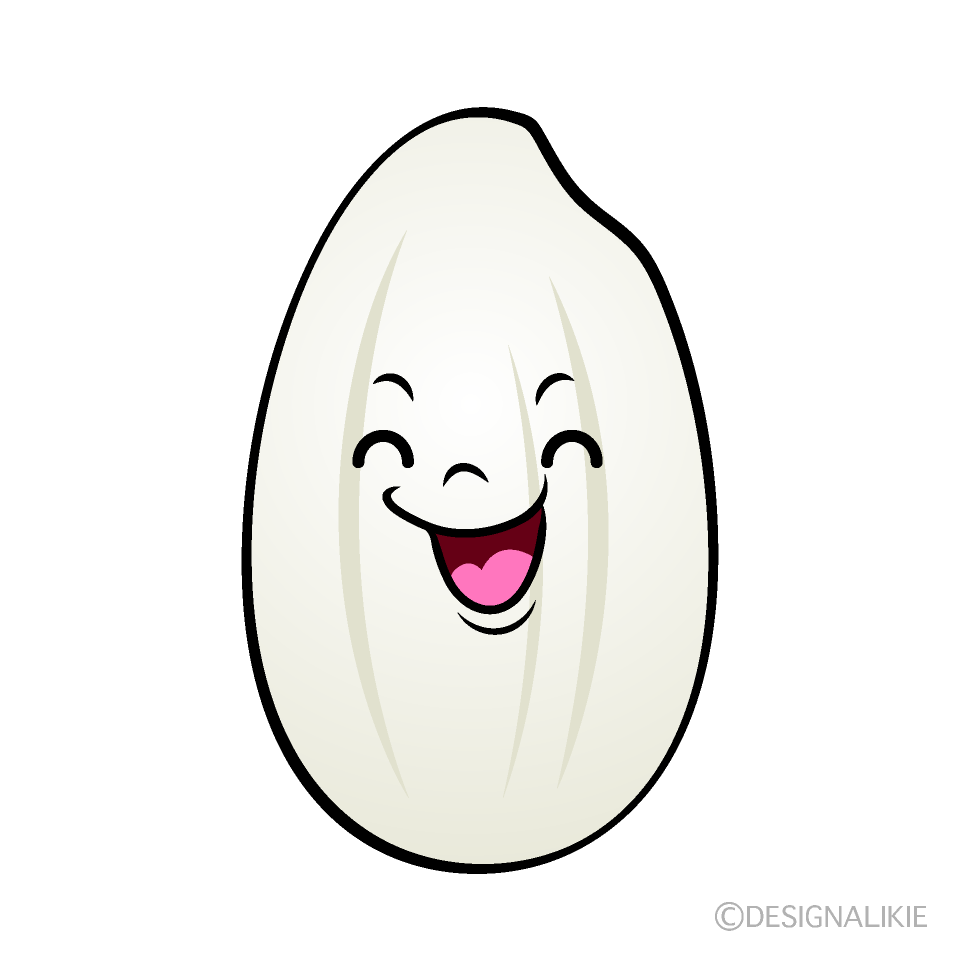 かわいい笑顔のお米イラスト