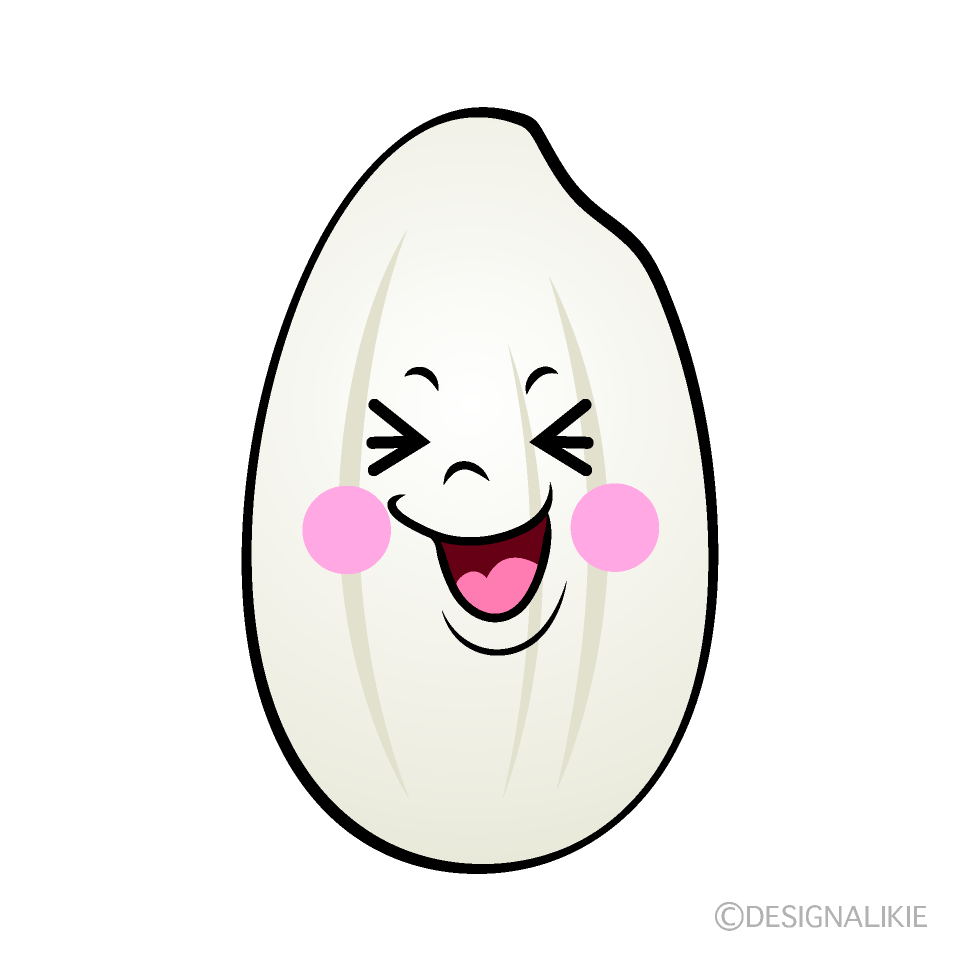 かわいい笑うお米イラスト