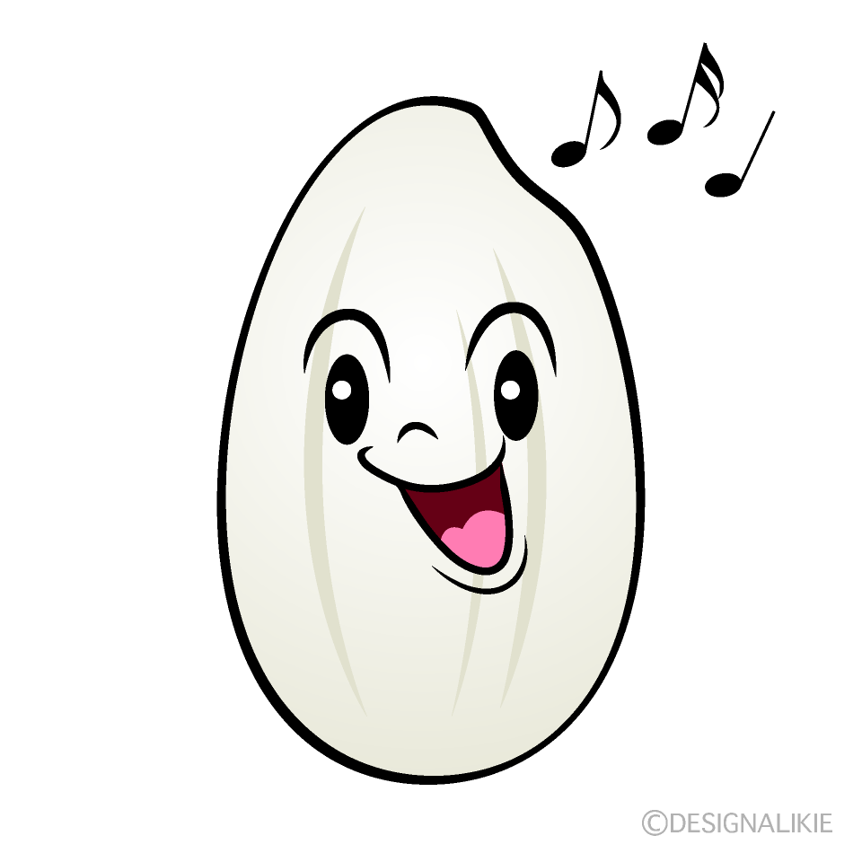 かわいい歌うお米イラスト