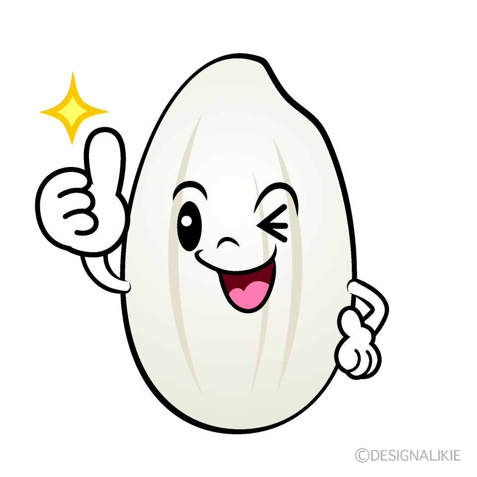 かわいいいいねするお米イラスト