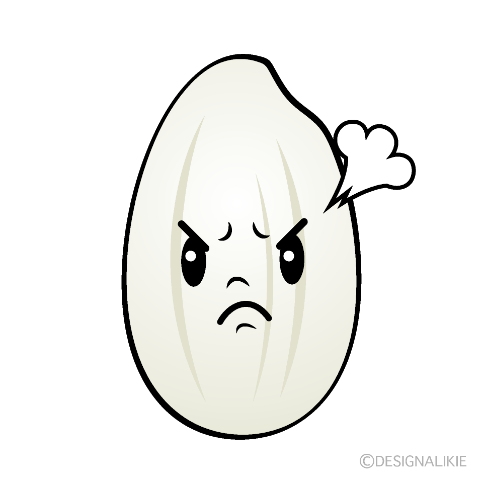 かわいい怒るお米イラスト