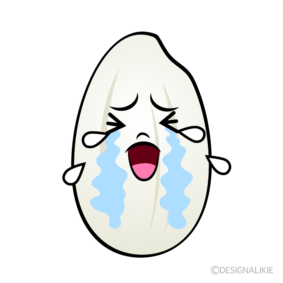 かわいい泣くお米イラスト