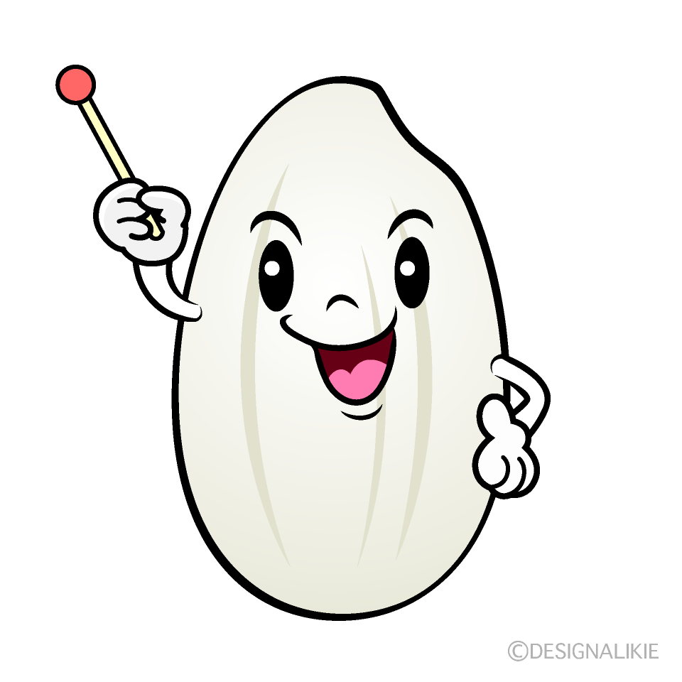 かわいい説明するお米イラスト