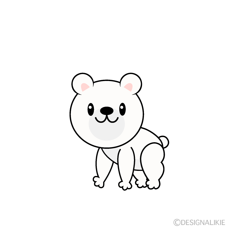 かわいい踊るシロクマイラスト